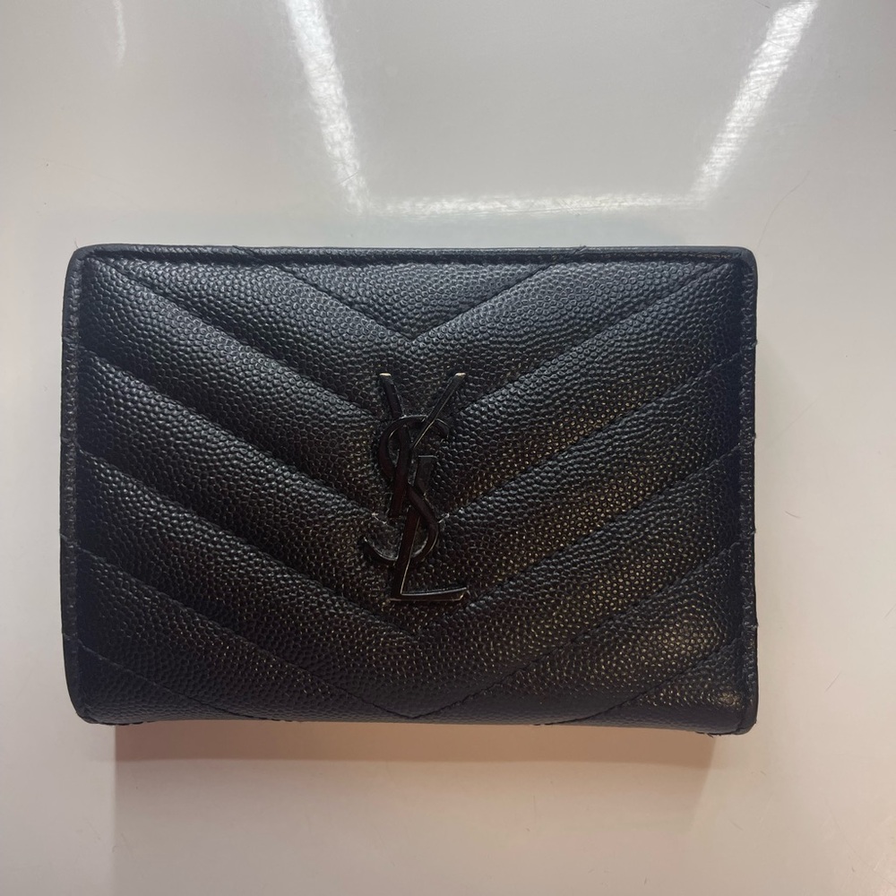 Yves Saint Laurent Black Quilted Wallet